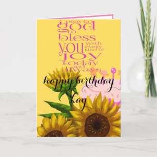 Remerciements carte de voeux de tournesol d'anniversaire