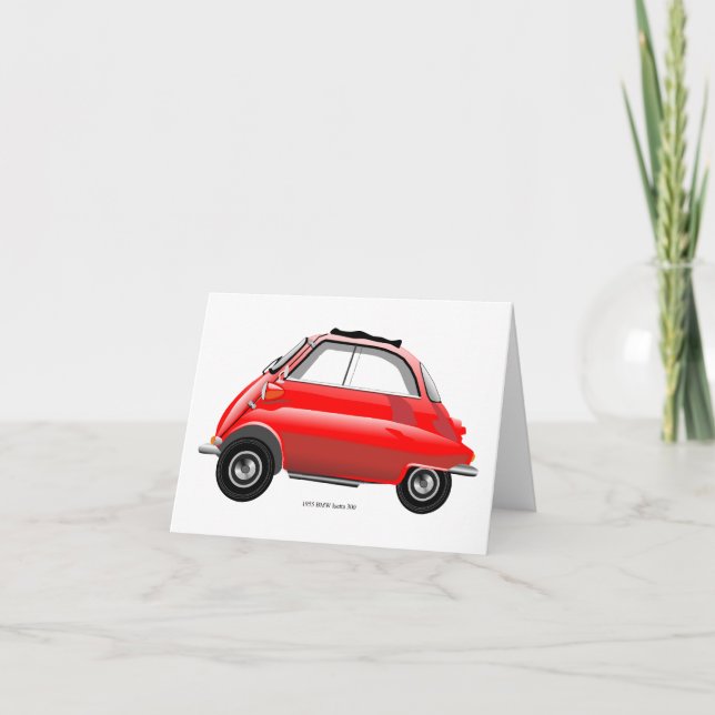 Remerciements Carte de voeux de voiture de bulle d'Isetta (Devant)