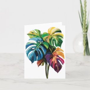 Remerciements Carte de voeux de voyage Feuille de Monstera Tropi