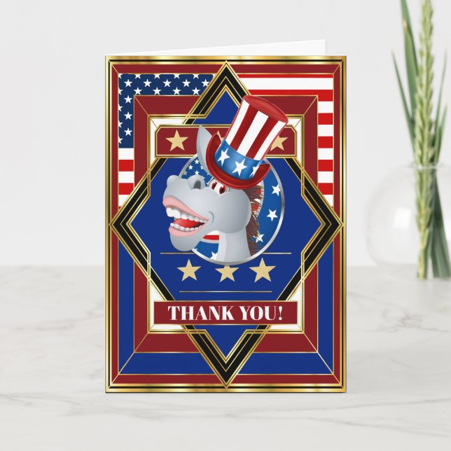 Remerciements Carte de voeux démocrate (Devant)