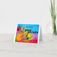 Carte de voeux des Empreintes de pattes de chats c