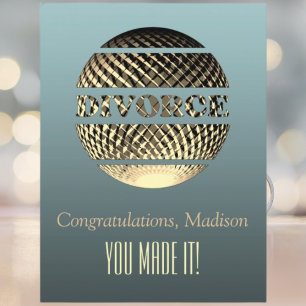 Remerciements Carte de voeux Divorce or platine