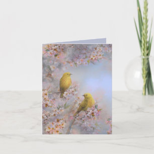Remerciements Carte de voeux d'oiseau jaune
