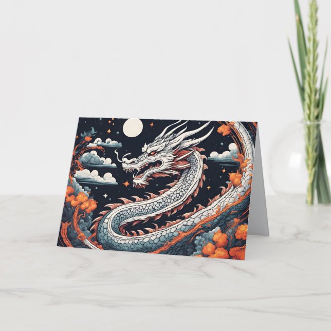Remerciements carte de vœux dragon de nuit (Devant)