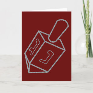 Remerciements Carte de voeux Dreidel Hanoukka Parties scintillan
