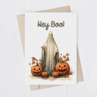 Carte de vœux drôle de fantôme pour Halloween