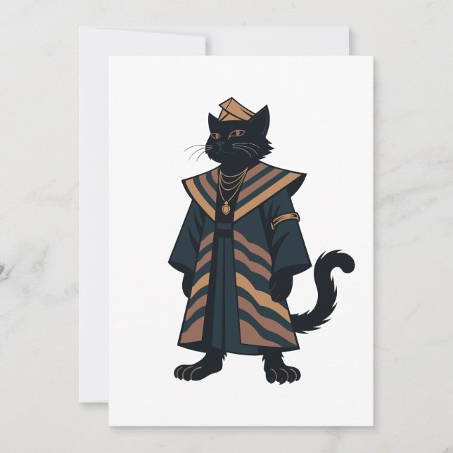 Remerciements Carte de vœux du chat noir Pharaoh (Devant)