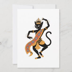 Remerciements Carte de vœux du roi chat dansant