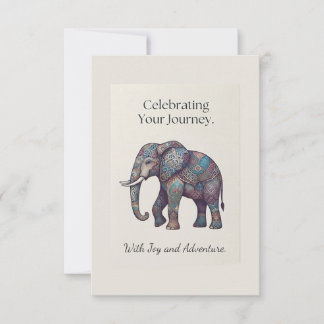 Remerciements Carte de vœux éléphant pour célébrer votre parcour