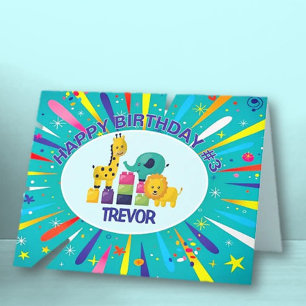 Remerciements Carte de voeux enfant d'anniversaire personnalisée
