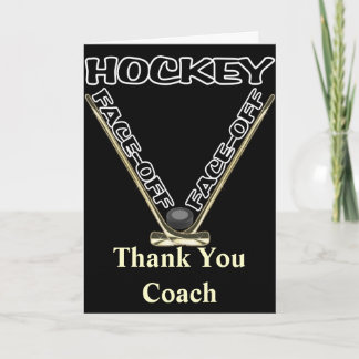 Remerciements Carte de voeux Face Off Hockey