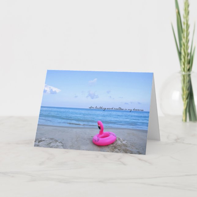 Remerciements Carte de voeux FLAMANT ROSE PINKED (Devant)