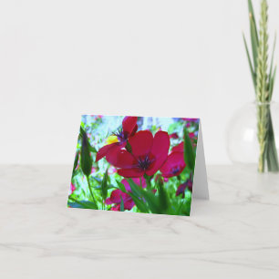 Remerciements Carte de voeux Fleur sauvage rouge