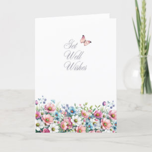 Remerciements Carte de vœux Florale pour un rétablissement