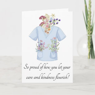 Remerciements Carte de vœux florale Scrub