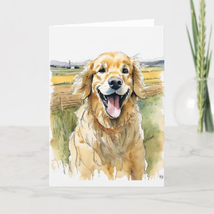 Remerciements Carte de vœux Golden Retriever