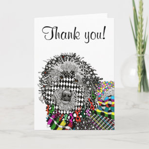 Remerciements Carte de voeux Goldendoodle mignonne et colorée