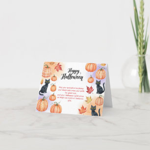 Remerciements Carte de vœux Halloween mignonne