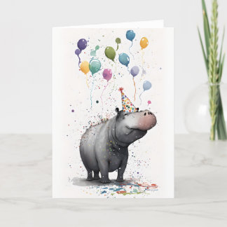 Remerciements Carte de voeux Hippo Party
