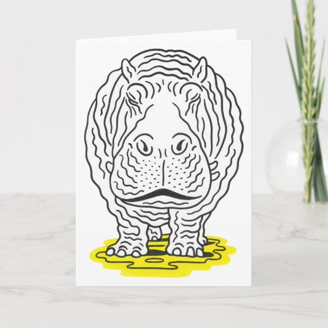 Remerciements Carte de vœux Hippopotame (Devant)