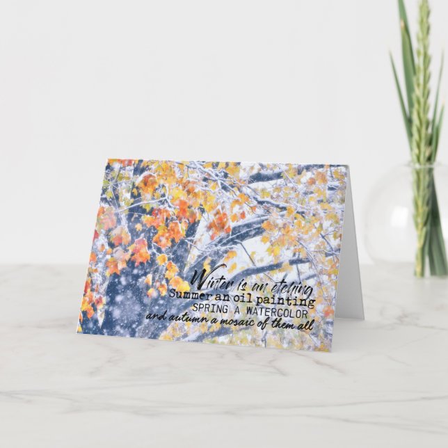 Remerciements Carte de voeux HIVER EN AUTOMNE (Devant)