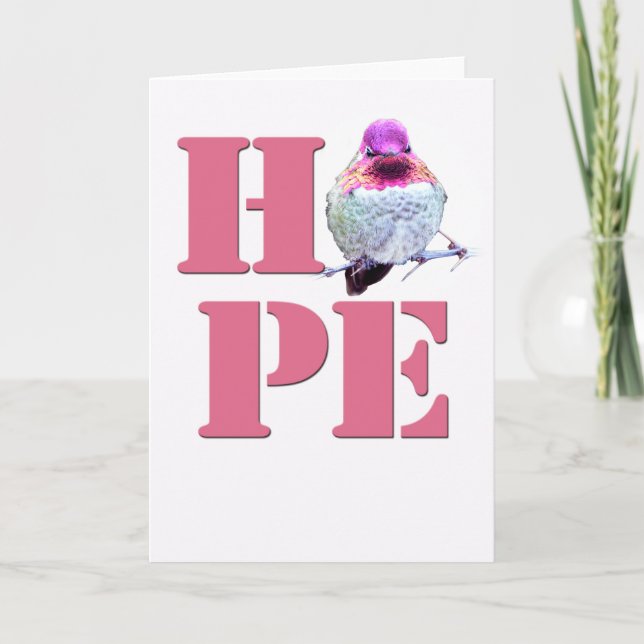 Remerciements Carte de voeux HOPE Pink Anna's Hummingbird (Devant)