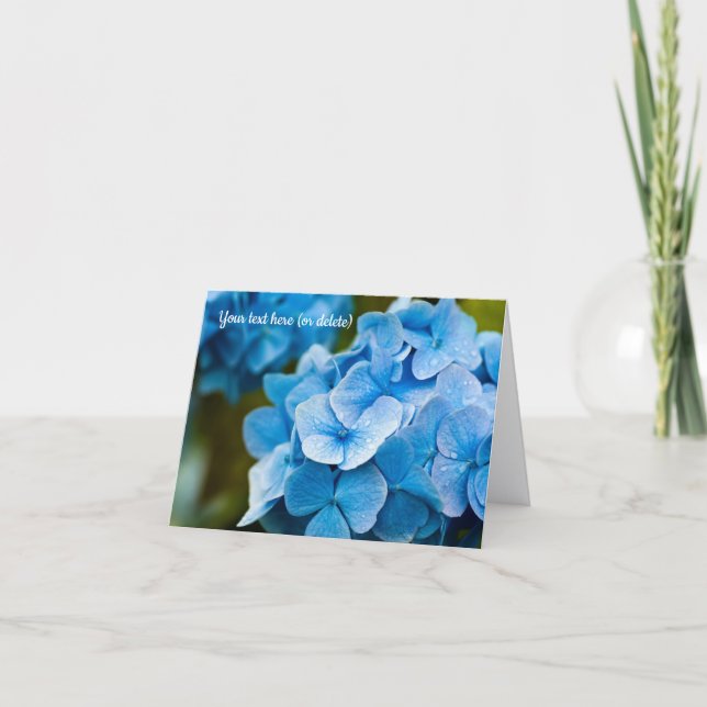 Remerciements Carte de vœux Hydrangea Bleu (Devant)