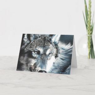 Remerciements Carte de voeux hypnotique de loup par Michaeline