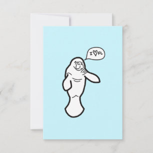 Remerciements Carte de voeux I Heart Florida Manatee