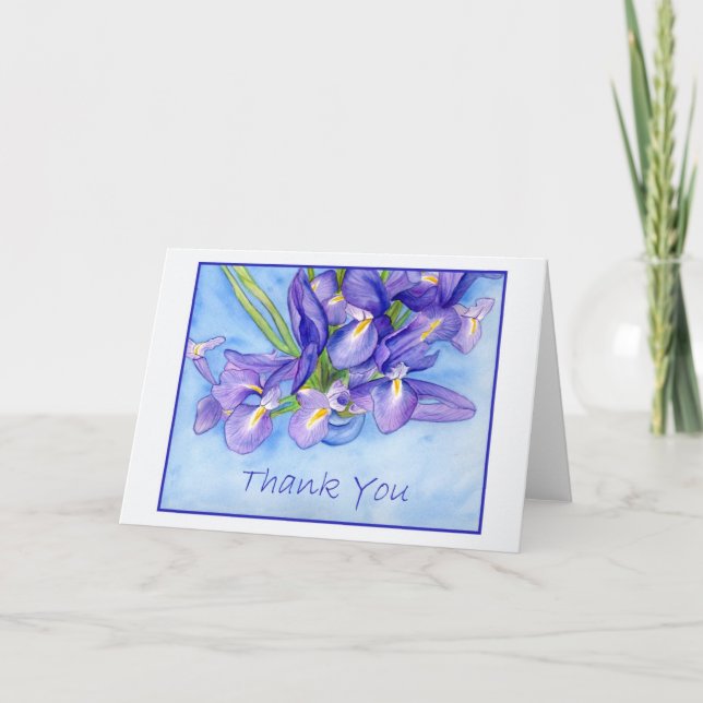 Remerciements Carte de voeux Iris Vase "Merci" (Devant)