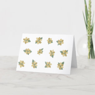 Remerciements Carte de voeux jaune floral blanc