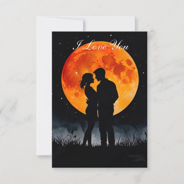 Remerciements Carte de vœux Je t'aime  (Devant)