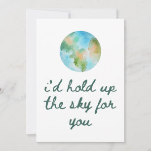 Remerciements Carte de voeux "Je tiendrais le ciel pour vous"