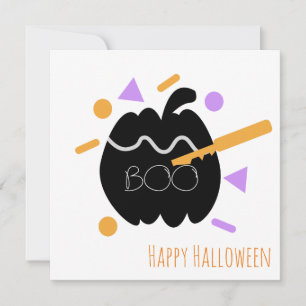 Remerciements Carte de vœux Joyeux Halloween   Gravure sur citro