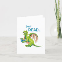Carte de vœux Just Read Dragon