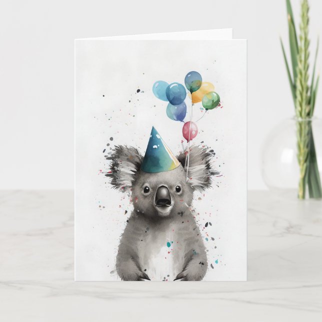 Remerciements Carte de voeux Koala Party (Devant)