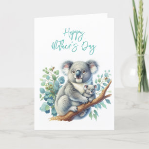 Remerciements Carte de vœux koala pour la fête des mères