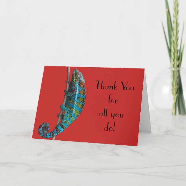 Remerciements Carte de vœux "MERCI" Blue Lizard (Devant)