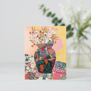 Remerciements Carte de voeux mixte Collage papier floral