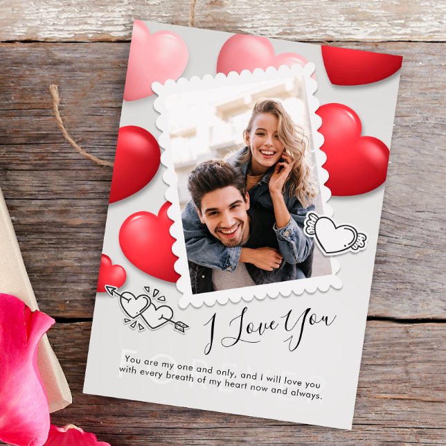 Remerciements Carte de vœux moderne de Saint-Valentin avec photo (Créateur téléchargé)