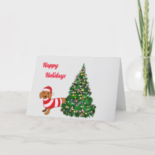 Remerciements Carte de voeux Noël Dachshund