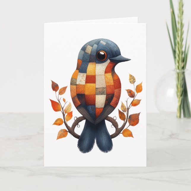 Remerciements Carte de voeux Patchwork Bird (Devant)