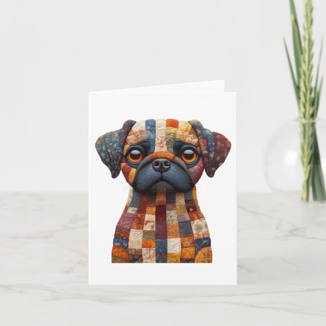 Remerciements Carte de voeux Patchwork Dog (Devant)