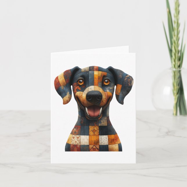 Remerciements Carte de voeux Patchwork Dog (Devant)