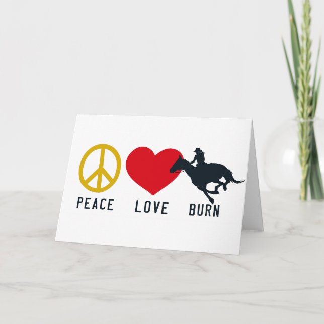 Remerciements Carte de voeux PEACE LOVE BURN (Devant)
