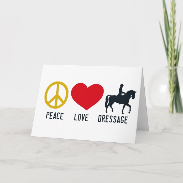 Remerciements Carte de voeux PEACE LOVE DRESSAGE (Devant)