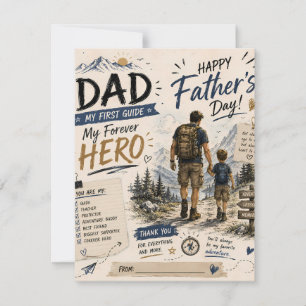Remerciements Carte de vœux personnalisée pour papa d'aventure