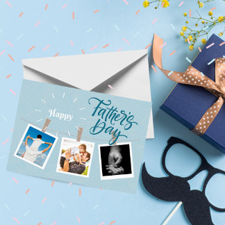 Remerciements Carte de voeux photo Sky Blue Happy Fête des pères