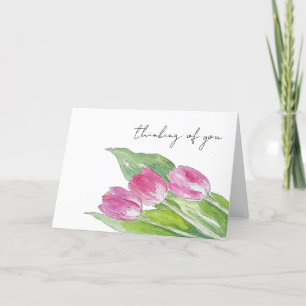 Remerciements Carte de voeux Pink Spring Tulip Dessin