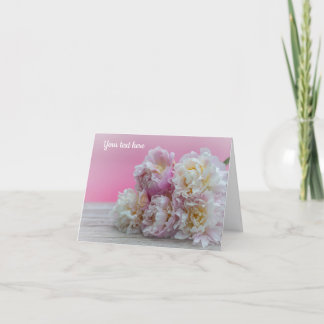 Remerciements Carte de vœux Pivoines roses